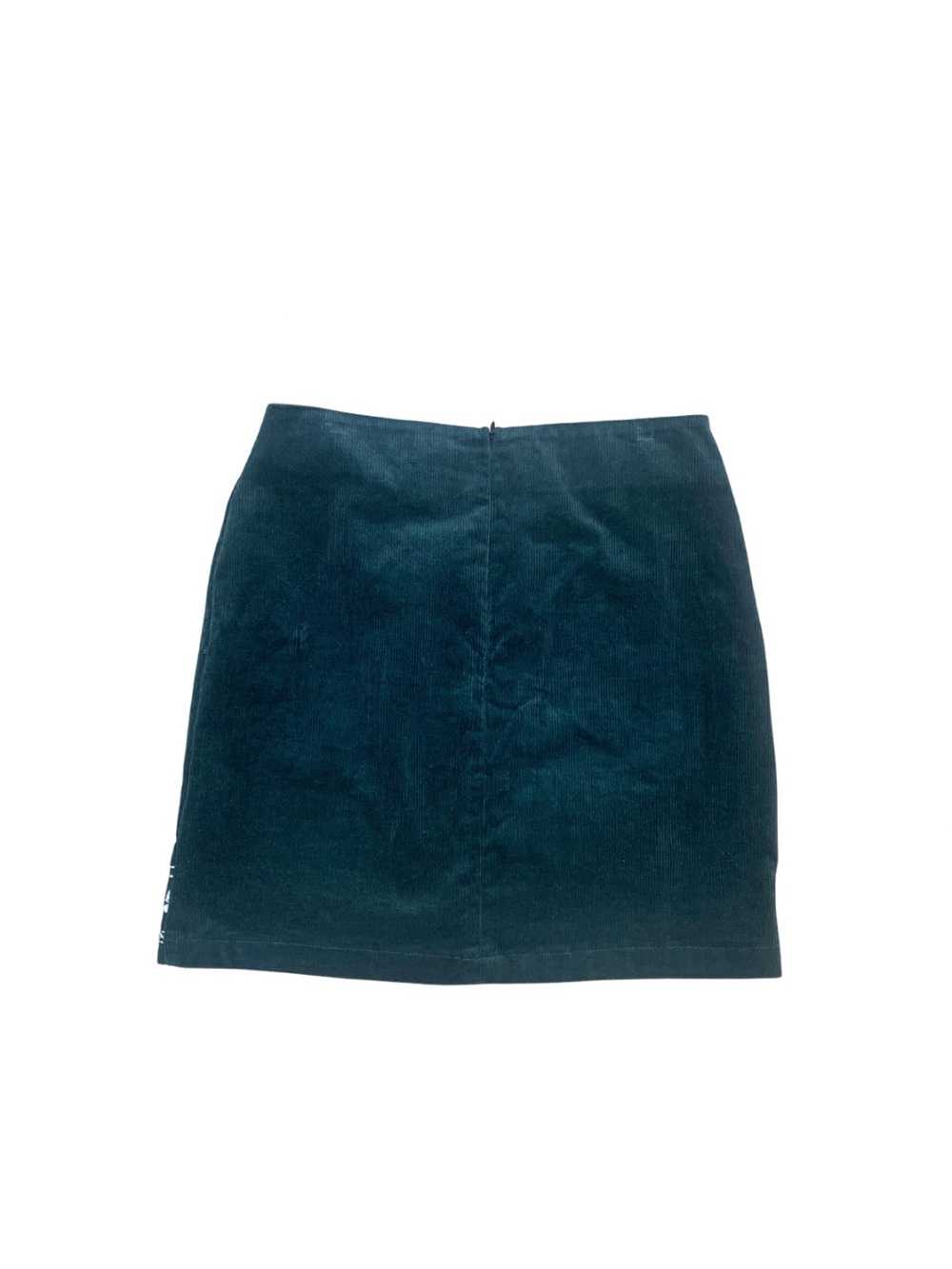 Simplee Green Embroidered Floral Corduroy Short Skirt Boho Retro 70s Hippie Mini - Picture 5 of 8